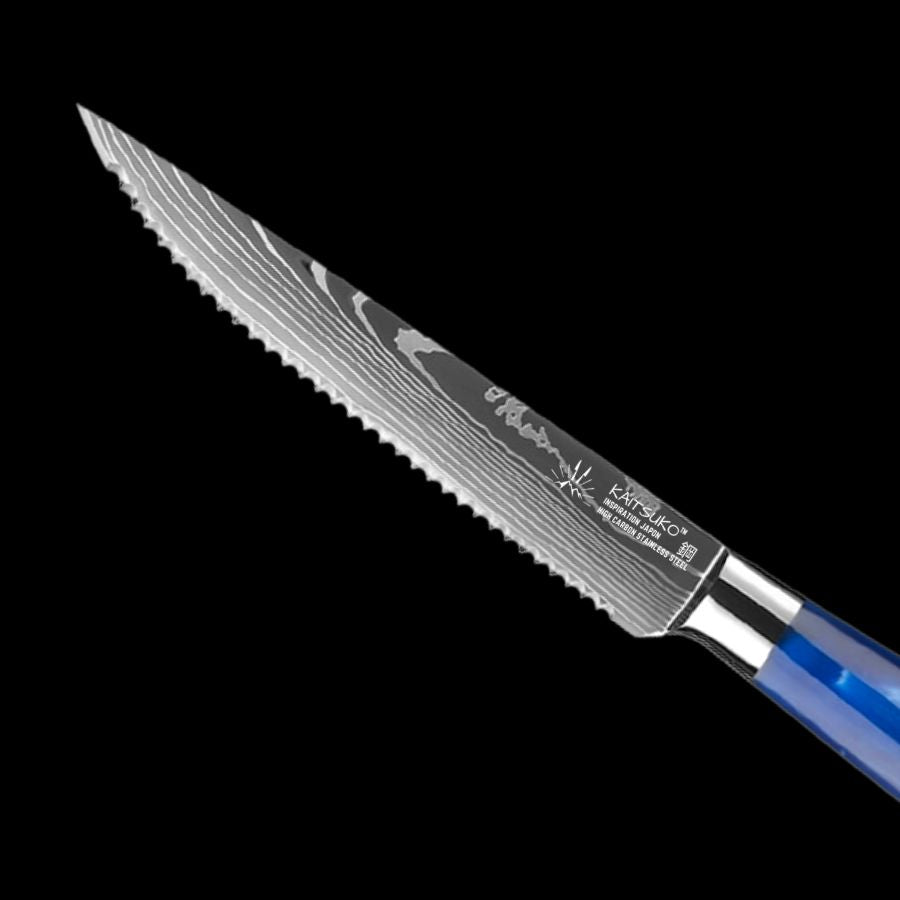 Steakmesser - 6er-Set - Chef Tanaka - Ozeanblau - TitaniumCook