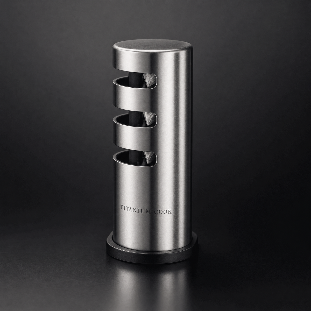 Professional 3-stage TitaniumCook sharpener — front view