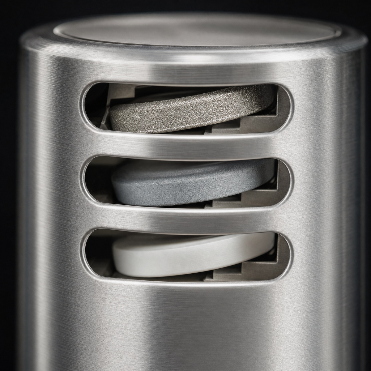 Details of the three sharpening stages — TitaniumCook cylindrical sharpener