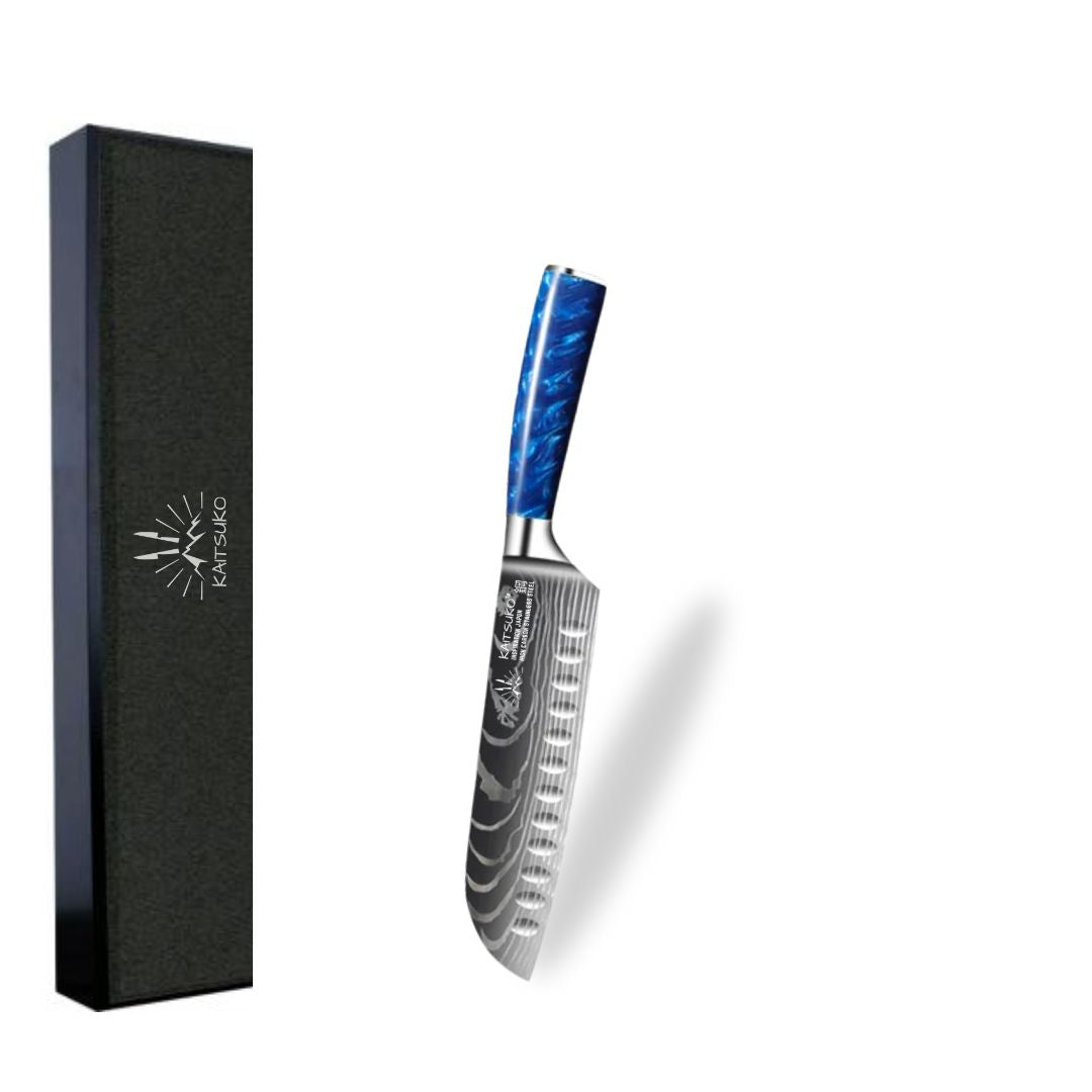 Set de 5 couteaux Japonais - Chef Tanaka - Bleu Océan - TitaniumCook