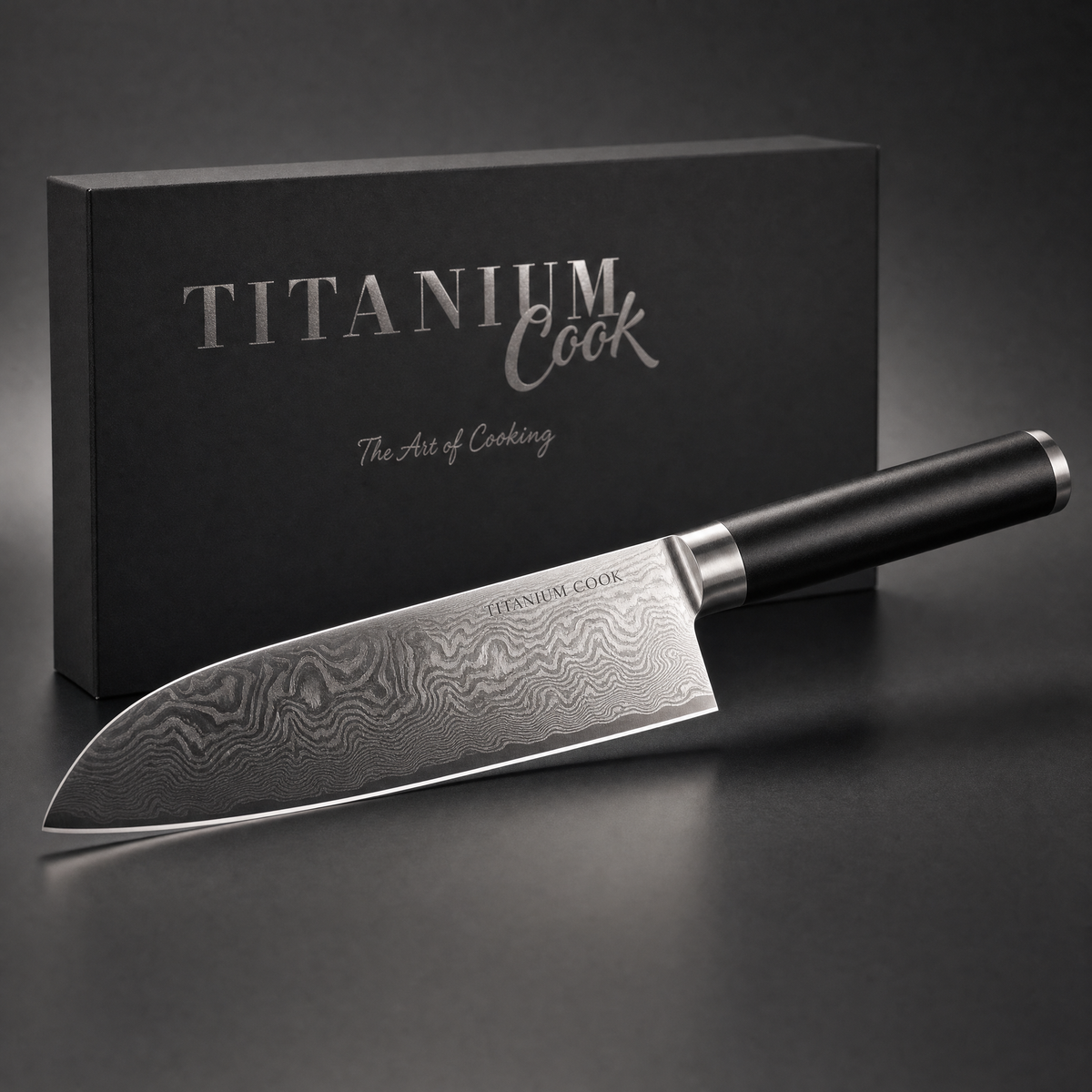 Santoku-Messer Kyoto TitaniumCook – Hauptansicht mit Etui