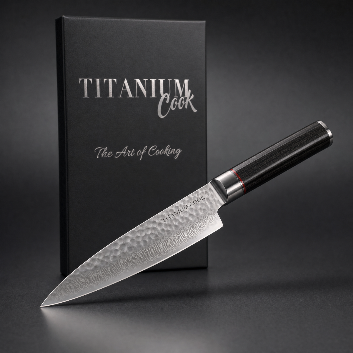 Nocturne TitaniumCook utility knife — main view with its case